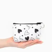 Кошелек жен 13-01-01 Июнь2504, 11*3,5*8,5 см, отд на молнии, белый-черный