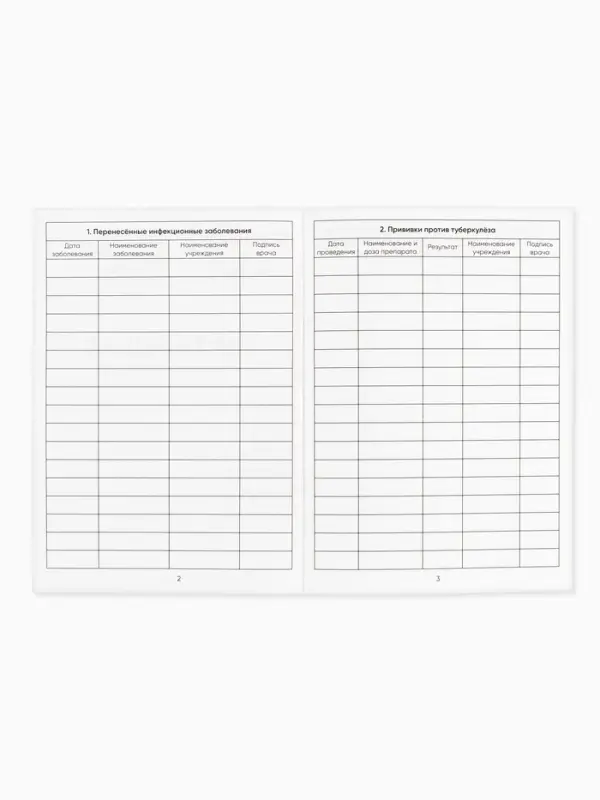 Сертификат о профилактических прививках А6, 24 страницы 10.5&times;14.8 см &laquo;Розовый&raquo;