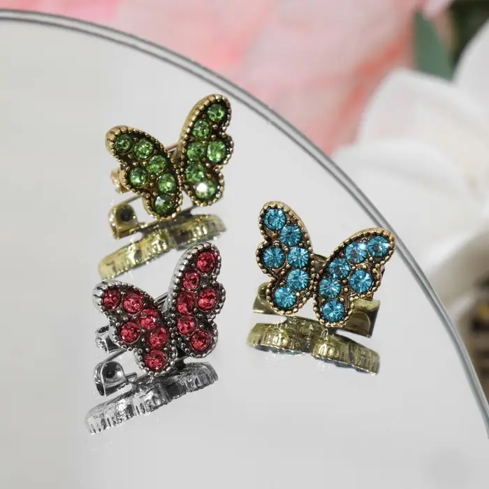 Брошь &laquo;Бабочка&raquo; мини, цвет МИКС (неделимая фасовка 12 шт., цена за шт.)