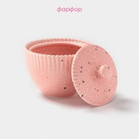 Сахарница Доляна &laquo;Коралл&raquo;, 600 мл, d=10,1 см, фарфор, розовая