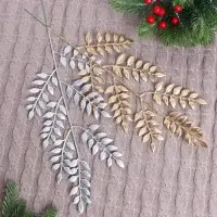 Декор блеск &laquo;Миртовая ветвь&raquo;, 13&times;31 см, МИКС (золото, серебро)