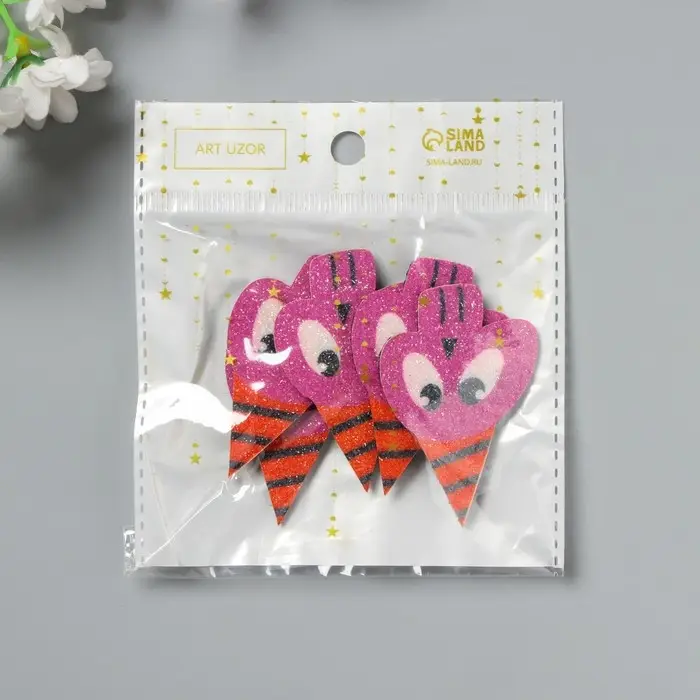 Декор для творчества войлок блеск "Череп в колпаке" 5,5х3,8 см