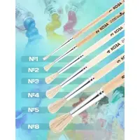 Кисть для рисования, Коза круглая №5 (диаметр обоймы 5 мм; длина волоса 20 мм), деревянная ручка, Calligrata