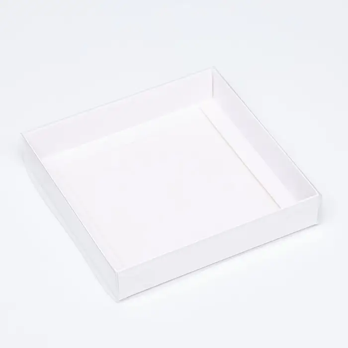 Коробка сборная, белая с PVC крышкой, 16&times;16&times;3 см