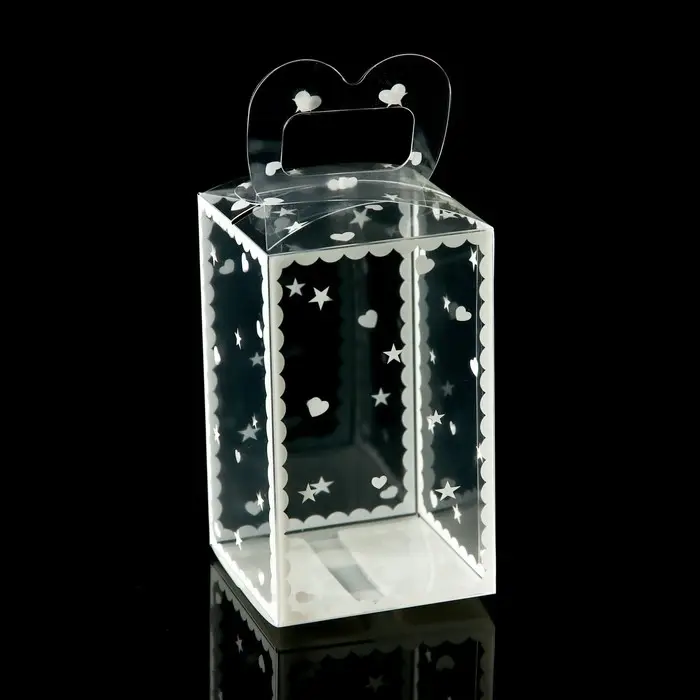 Складная прозрачная коробка из PVC, для упаковки подарков, &laquo;Сердце&raquo;, 6&times;6&times;10 см