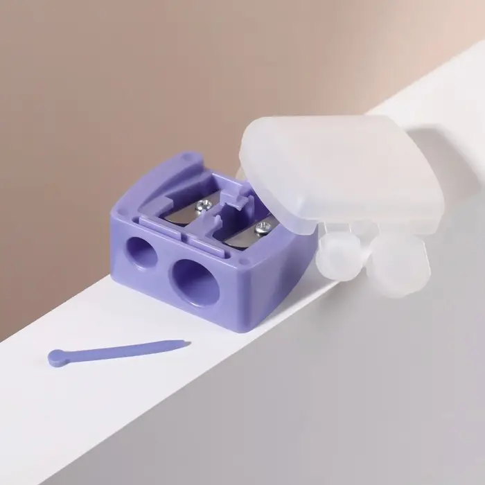 Точилка косметическая, с крышкой, двойная, МИКС