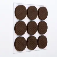 Накладка мебельная круглая ТУНДРА, d=25 мм, 18 шт., полимерная, коричневая