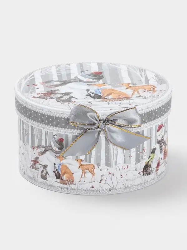 Чайная пара новогодняя &laquo;Снежные забавы&raquo;, 2 предмета: чашка 180 мл, блюдце d=15 см, керамика, подарочная упаковка, белая