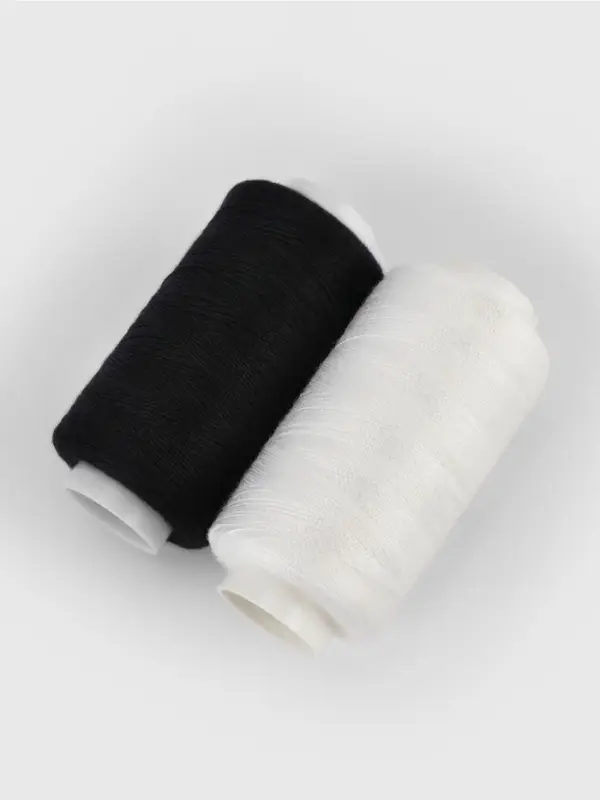 Набор ниток 40/2, 2 шт., 350 м, чёрный, белый