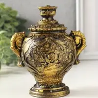 Шкатулка для украшений &laquo;Самовар&raquo; 10&times;12&times;8 см, гипс, состаренное золото