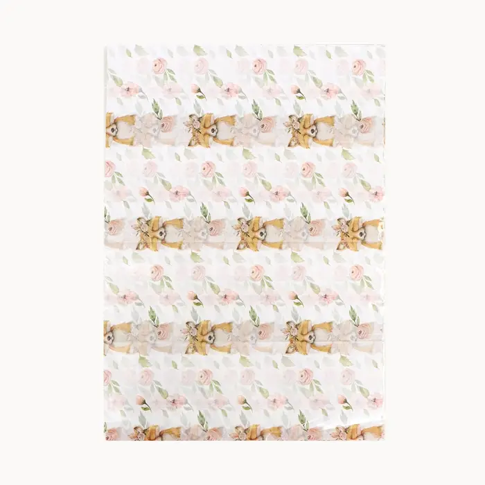 Бумага упаковочная тишью &laquo;Лисица и сад&raquo;, 50 см &times; 70 см, 17 грамм