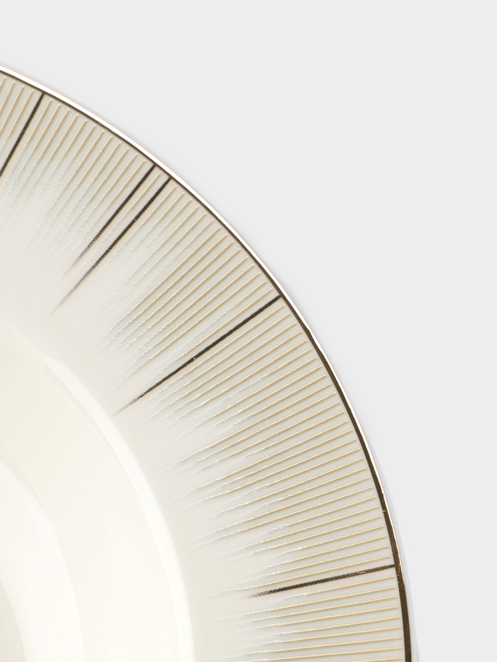 Тарелка глубокая WY Golden rays, d=22 см, фарфор, белая