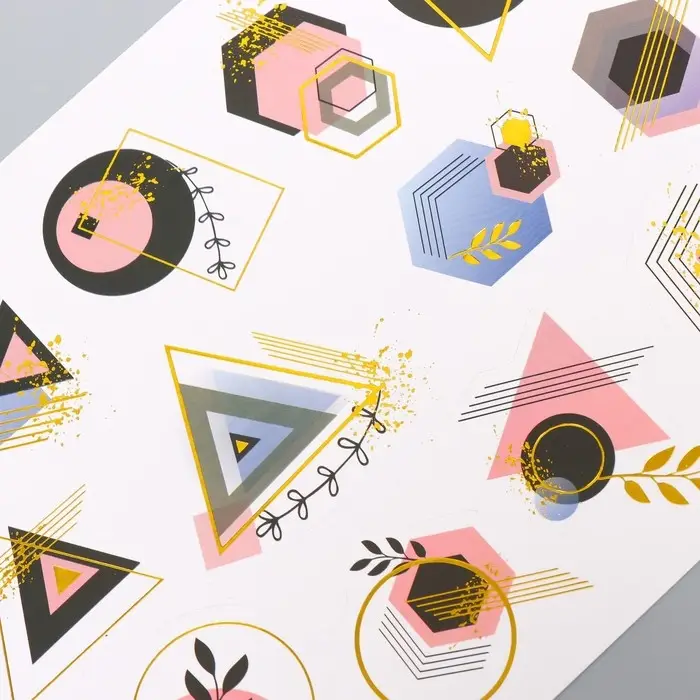 Наклейки бумага "Геометрия" набор 2 листа 20х15 см