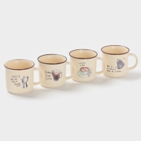 Набор кружек Доляна "Время кофе" 4 шт., цвет молочный