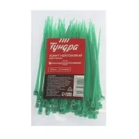 Хомут нейлоновый для стяжки, ТУНДРА, 2,5х100 мм, зеленый, 100 шт
