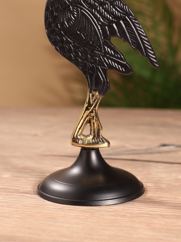 Подсвечник на 1 свечу "Дикая природа" латунь, черный с золотом  12х7,5х23,5 см