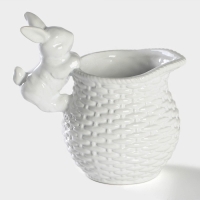 Молочник Доляна &laquo;Зайка&raquo;, 450 мл, цвет белый