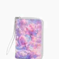 Кошелек жен 07-01-01 Июнь2535 цветы, 12*1,5*9 см, 2 отд+отд/молн, д/карт, сиреневый