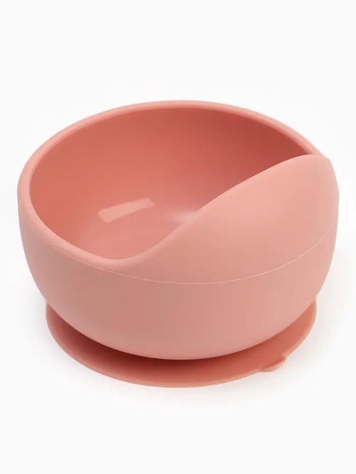 Тарелка детская на присоске и ложка, розовый, Mum&Baby