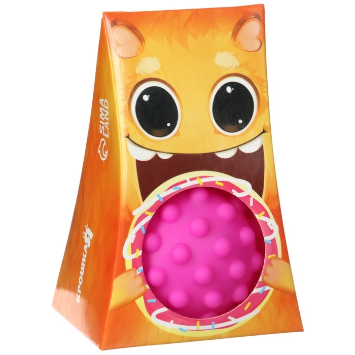 Развивающий тактильный мячик &laquo;Рыжий монстрик&raquo;, с пищалкой, 1 шт, Крошка Я