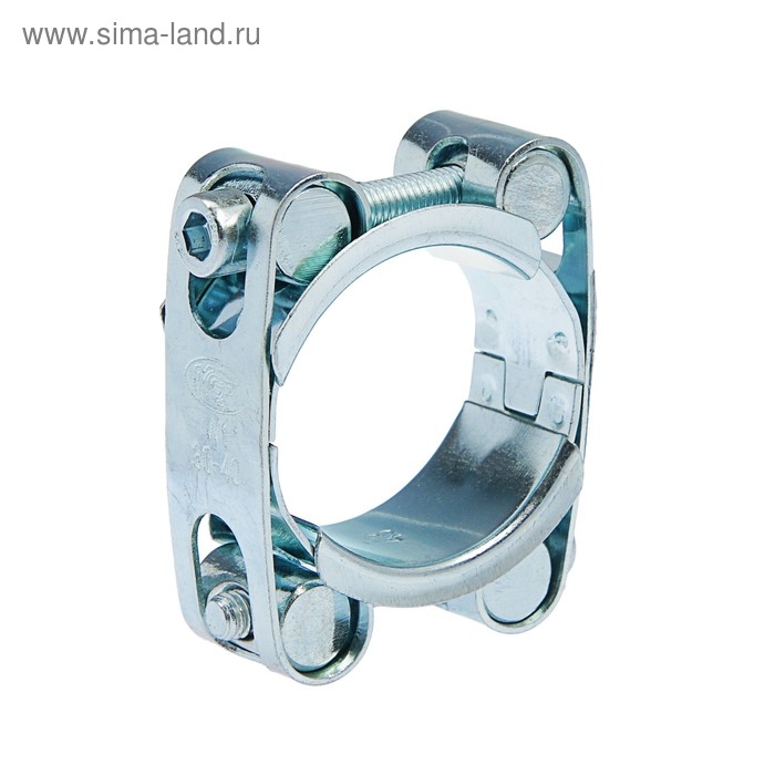 Хомут силовой MGF, диаметр 30-40 мм, двухболтовый, оцинкованный