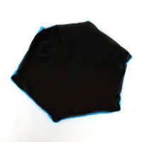 Лежанка "Принцесса", габардин, плюш, 50 х 50 х 15 см, чёрная/голубая