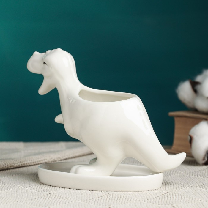 Горшок "Тирекс" белый, 14х6,5х11см