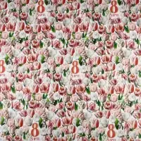 Бумага упаковочная глянцевая &laquo;8 марта&raquo;, 70 х 100 см