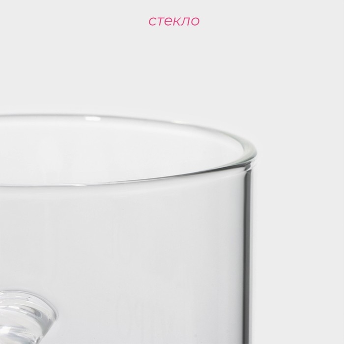 Кружка стеклянная Доляна &laquo;Доброе утро&raquo;, 400 мл, 12&times;8&times;10,5 см