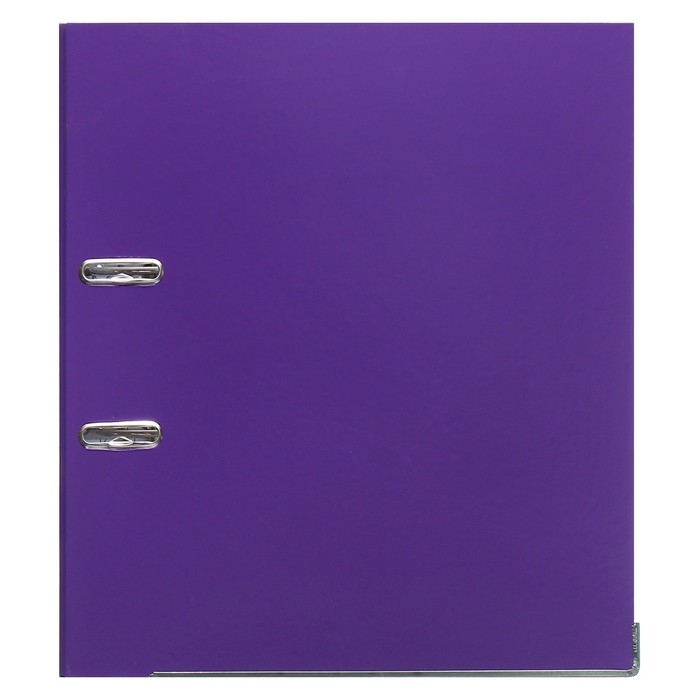 Папка-регистратор А4, 50 мм, Calligrata, ПВХ, тиснение "лен", металлическая окантовка, карман на корешок, собранная, фиолетовая, микс
