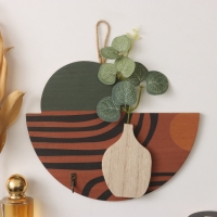 Крючки декоративные дерево "Абстракция. Роза в вазе" 1,5х19х23,5 см