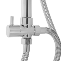 Душевая система ZEIN Z1005, тропическая и ручная лейка 3 режима, шланги, стойка, мыльница