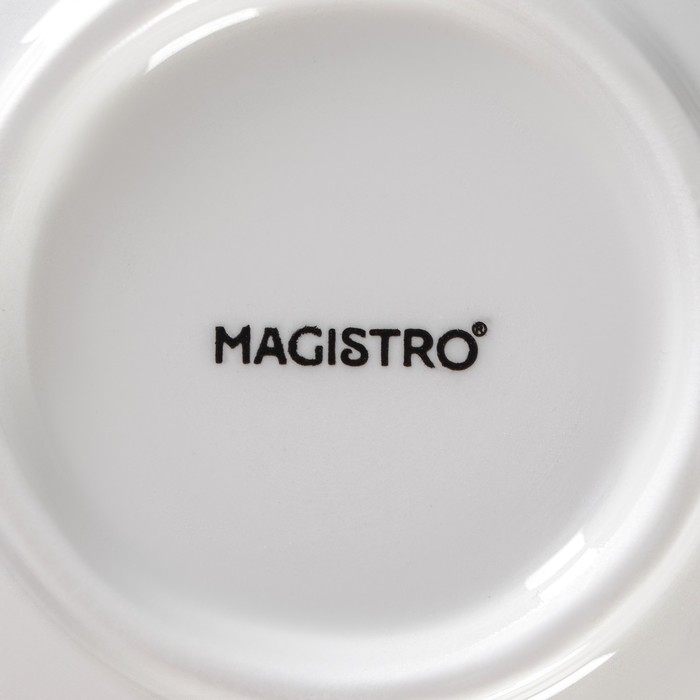 Тарелка фарфоровая для пасты Magistro &laquo;Церера&raquo;, 400 мл, d=19,5 см, цвет голубой