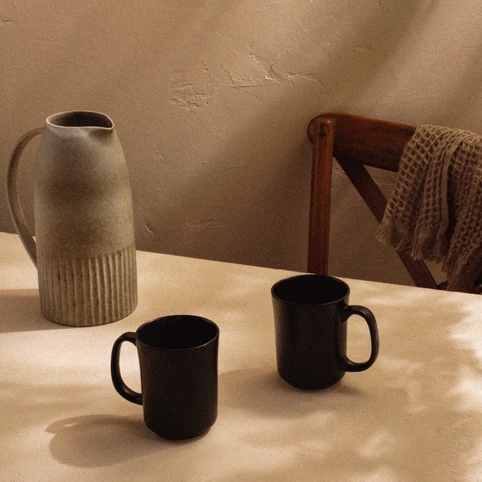 Набор кружек фарфоровых SL Home &laquo;Дарк&raquo;, 400 мл, цвет чёрный