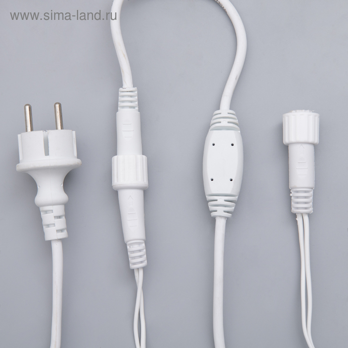 Гирлянда &laquo;Бахрома&raquo; 3 &times; 0.6 м, IP44, УМС, белая нить, 160 LED, свечение синее, мерцание белым, 220 В