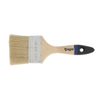 Кисть плоская ТУНДРА, натуральная щетина, деревянная рукоятка, 3", 75 мм
