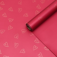 Пленка для цветов 57см x10м, красный, 65 микрон