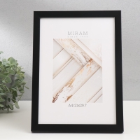 Фоторамка пластик "МИРАМ" 21х29,7 см, (A4) 644877, чёрный (пластиковый экран)