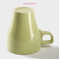 Кружка керамическая Доляна Coffee break, 280 мл, цвет зелёный