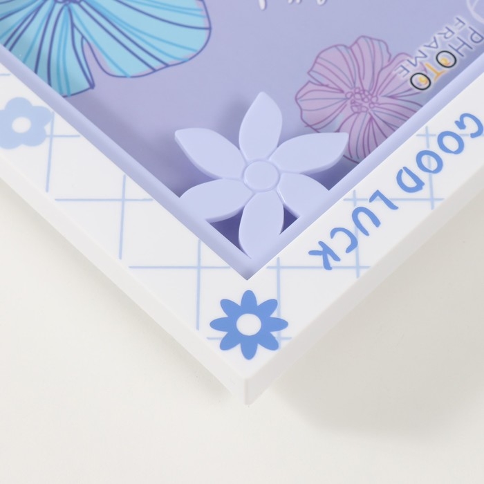 Фоторамка пластик 13х18 см "Цветочная" фиолетовая 23х2х18 см