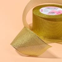 Лента парчовая, 50 мм, 23 &plusmn; 1 м, цвет золотой