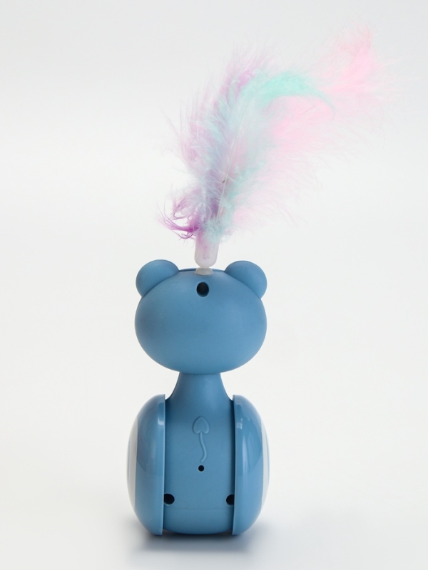 Игрушка-неваляшка с пером под лакомство, 11 х 6 см, Микс цветов