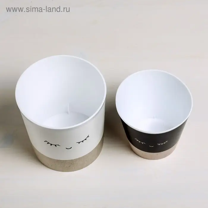 Набор кашпо для цветов 2 в 1 &laquo;Мордочки&raquo;, 0,8 и 1,6 л, 11 х 12 и 14 х 14 см