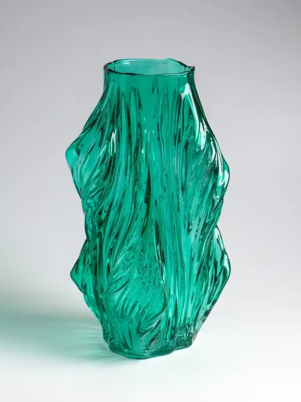 Ваза настольная стекло "Греверли" 31х10 см, зелёный