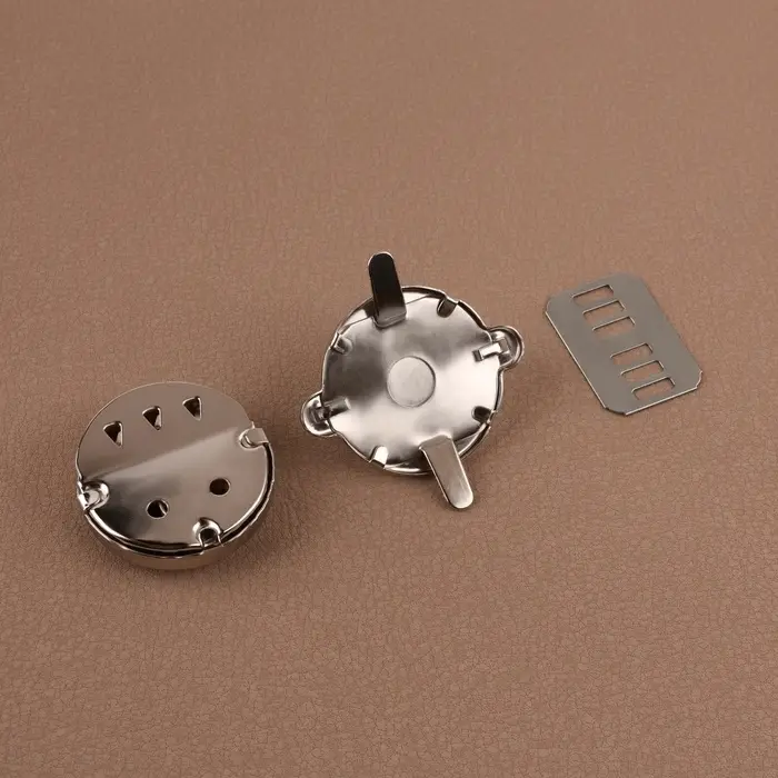 Застёжка для сумки, 3&times;3 см, цвет серебряный