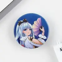 Значок закатной аниме &laquo;Девушка с веером&raquo;, d = 3,8 см