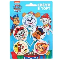 Свеча для торта "С Днем Рождения!", 5 штук, Щенячий патруль