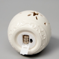 Елочный шар "Звездочки" 10х8.8х8.8, 1 LED, LR44x3(в компл.), Т/БЕЛЫЙ