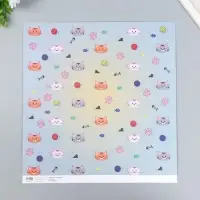 Бумага для скрапбукинга двусторонняя "Котики" плотность 180 гр 30,5х32 см