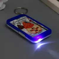 Фонарик брелок для ключей на кольце &laquo;Гномик с фонариком: Сказочного Нового года!&raquo;, 6.5&times;3.5&times;1 см